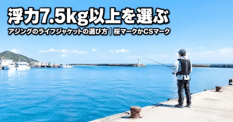 note「アジングのライフジャケットの選び方|桜マークかCSマークの浮力7.5kg以上」のアイキャッチ画像