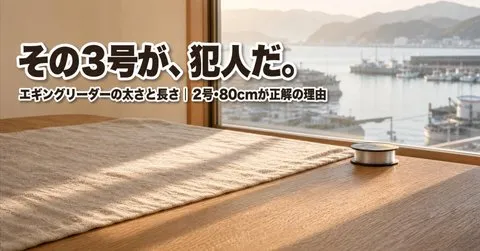 note「エギングリーダーの太さと長さ【完全解答】2号〜2.5号・80cmが黄金比である物理的理由」のアイキャッチ画像