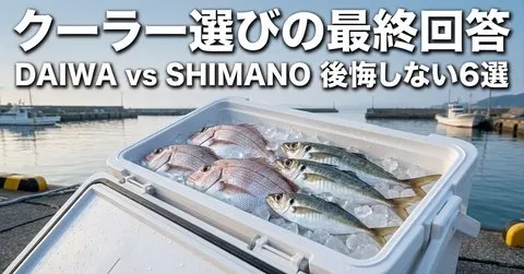 note「【保存版】カゴ釣り師が断言!クーラーボックス選びの最終回答|DAIWA vs SHIMANO比較と後悔しない6選」のアイキャッチ画像